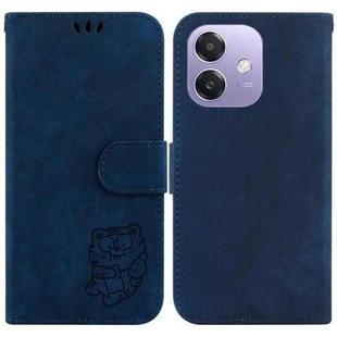 For OPPO A5x 5G / A3 4G / 5G / A3x 4G / 5G Little Tiger Embossed Leather Phone Case(Dark Blue)