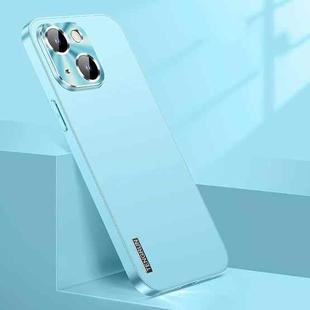 For iPhone 13 Streamer Series Micro Frosted Metal Paint PC Phone Case(Sierra Blue)