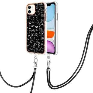 For iPhone 11 Electroplating Dual-side IMD Phone Case with Lanyard(Equation)