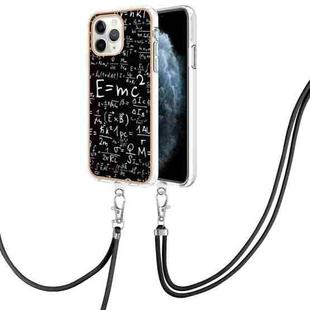 For iPhone 11 Pro Electroplating Dual-side IMD Phone Case with Lanyard(Equation)