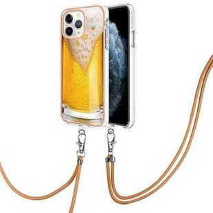 For iPhone 11 Pro Max Electroplating Dual-side IMD Phone Case with Lanyard(Draft Beer)