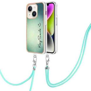 For iPhone 14 Electroplating Dual-side IMD Phone Case with Lanyard(Smile)