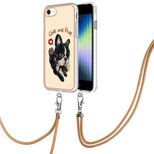 For iPhone SE 2022 / SE 2020 / 8 / 7 Electroplating Dual-side IMD Phone Case with Lanyard(Lucky Dog)