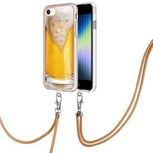 For iPhone SE 2022 / SE 2020 / 8 / 7 Electroplating Dual-side IMD Phone Case with Lanyard(Draft Beer)