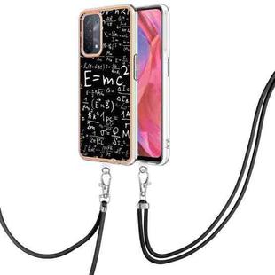 For OPPO A74 / A93 5G / A54 5G / A93s 5G Electroplating Dual-side IMD Phone Case with Lanyard(Equation)