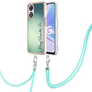 For OPPO A78 / A58 Electroplating Dual-side IMD Phone Case with Lanyard(Smile)