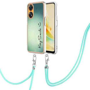 For OPPO Reno8 T 4G Electroplating Dual-side IMD Phone Case with Lanyard(Smile)