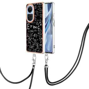 For OPPO Reno10 5G Global Electroplating Dual-side IMD Phone Case with Lanyard(Equation)