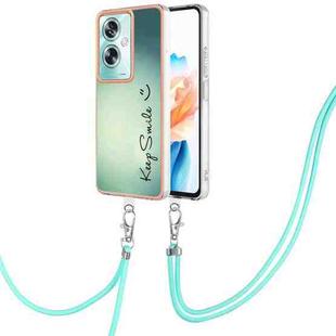 For OPPO A79 5G Global Electroplating Dual-side IMD Phone Case with Lanyard(Smile)