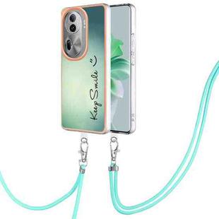 For OPPO Reno11 Pro 5G Global Electroplating Dual-side IMD Phone Case with Lanyard(Smile)