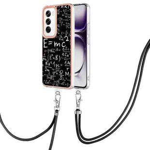 For OPPO Reno12 Global Electroplating Dual-side IMD Phone Case with Lanyard(Equation)