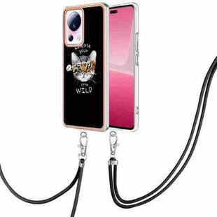 For Xiaomi 13 Lite 5G Electroplating Dual-side IMD Phone Case with Lanyard(Natural Growth)