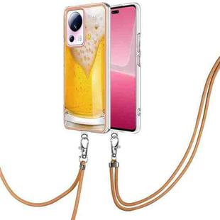 For Xiaomi 13 Lite 5G Electroplating Dual-side IMD Phone Case with Lanyard(Draft Beer)
