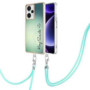 For Xiaomi Poco F5 / Redmi Note 12 Turbo Electroplating Dual-side IMD Phone Case with Lanyard(Smile)