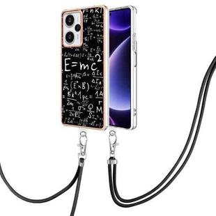 For Xiaomi Poco F5 / Redmi Note 12 Turbo Electroplating Dual-side IMD Phone Case with Lanyard(Equation)