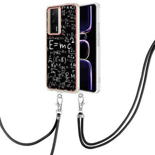 For Xiaomi Poco F5 Pro 5G / Redmi K60 Electroplating Dual-side IMD Phone Case with Lanyard(Equation)