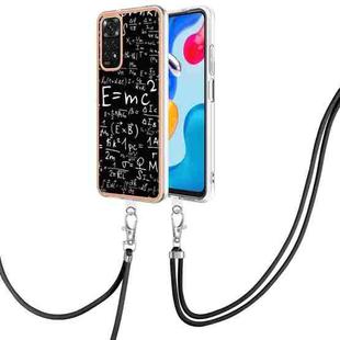 For Xiaomi Redmi Note 11s / Note 11 4G Electroplating Dual-side IMD Phone Case with Lanyard(Equation)