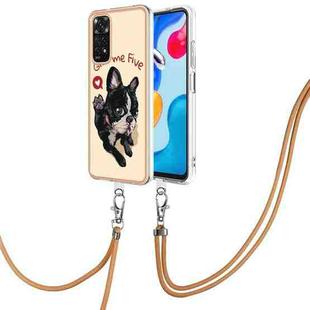 For Xiaomi Redmi Note 11s / Note 11 4G Electroplating Dual-side IMD Phone Case with Lanyard(Lucky Dog)