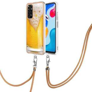 For Xiaomi Redmi Note 11s / Note 11 4G Electroplating Dual-side IMD Phone Case with Lanyard(Draft Beer)