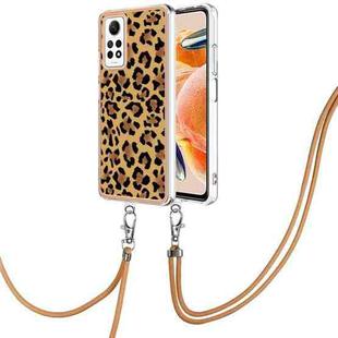 For Xiaomi Redmi Note 12 Pro 4G Global Electroplating Dual-side IMD Phone Case with Lanyard(Leopard Print)