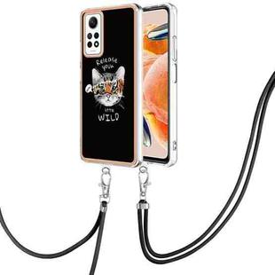 For Xiaomi Redmi Note 12 Pro 4G Global Electroplating Dual-side IMD Phone Case with Lanyard(Natural Growth)