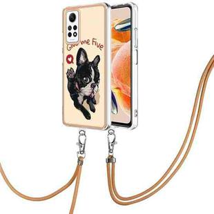 For Xiaomi Redmi Note 12 Pro 4G Global Electroplating Dual-side IMD Phone Case with Lanyard(Lucky Dog)