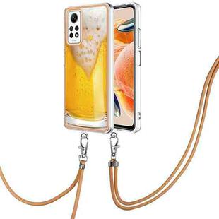 For Xiaomi Redmi Note 12 Pro 4G Global Electroplating Dual-side IMD Phone Case with Lanyard(Draft Beer)
