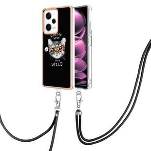 For Xiaomi Redmi Note 12 Pro 5G Global Electroplating Dual-side IMD Phone Case with Lanyard(Natural Growth)