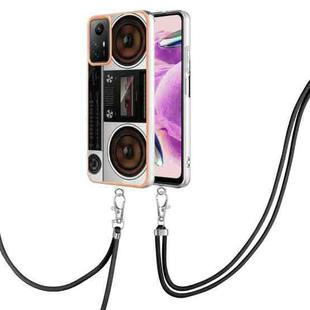 For Xiaomi Redmi Note 12S 4G Electroplating Dual-side IMD Phone Case with Lanyard(Retro Radio)