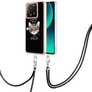 For Xiaomi 13T/13T Pro Electroplating Dual-side IMD Phone Case with Lanyard(Natural Growth)