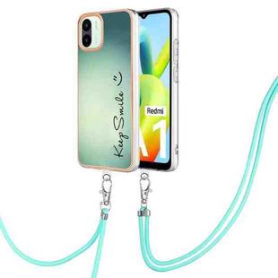 For Xiaomi Redmi A1 Electroplating Dual-side IMD Phone Case with Lanyard(Smile)