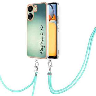 For Xiaomi Redmi 13C 4G Electroplating Dual-side IMD Phone Case with Lanyard(Smile)