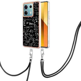 For Xiaomi Redmi Note 13 5G Global Electroplating Dual-side IMD Phone Case with Lanyard(Equation)