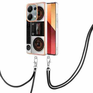 For Xiaomi Redmi Note 13 Pro 4G Global Electroplating Dual-side IMD Phone Case with Lanyard(Retro Radio)