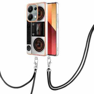 For Xiaomi Poco M6 Pro 4G Electroplating Dual-side IMD Phone Case with Lanyard(Retro Radio)