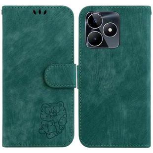 For Realme C53 / Narzo N53 Little Tiger Embossed Leather Phone Case(Green)