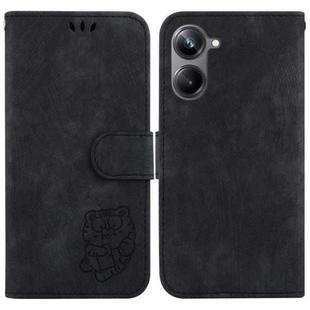 For Realme 10 Pro 5G Little Tiger Embossed Leather Phone Case(Black)
