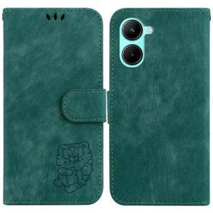 For Realme C33 Little Tiger Embossed Leather Phone Case(Green)