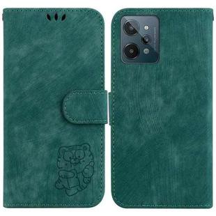 For Realme C31 Little Tiger Embossed Leather Phone Case(Green)
