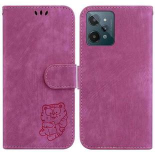 For Realme C31 Little Tiger Embossed Leather Phone Case(Rose Red)