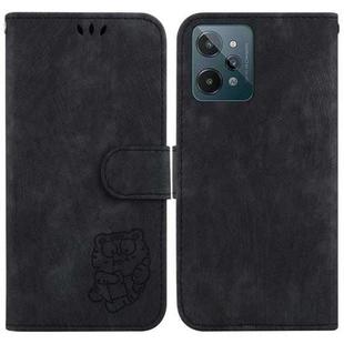 For Realme C31 Little Tiger Embossed Leather Phone Case(Black)