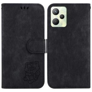 For Realme C35 Little Tiger Embossed Leather Phone Case(Black)