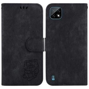 For Realme C20 / C11 2021 Little Tiger Embossed Leather Phone Case(Black)