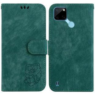 For Realme C21Y Little Tiger Embossed Leather Phone Case(Green)