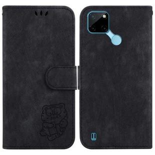 For Realme C21Y Little Tiger Embossed Leather Phone Case(Black)