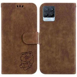 For Realme 8 / 8 Pro Little Tiger Embossed Leather Phone Case(Brown)