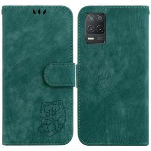 For Realme 8 5G Global / V13 5G Little Tiger Embossed Leather Phone Case(Green)