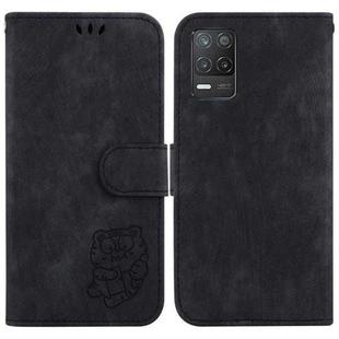 For Realme 8 5G Global / V13 5G Little Tiger Embossed Leather Phone Case(Black)