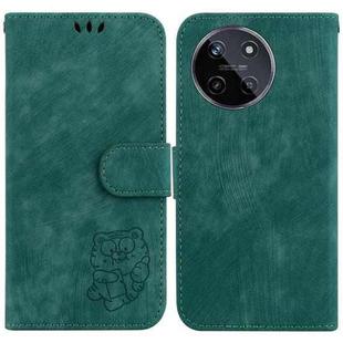 For Realme 11 4G Global Little Tiger Embossed Leather Phone Case(Green)