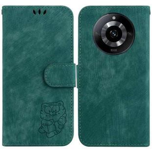 For Realme 11 5G/Narzo 60 India Version Little Tiger Embossed Leather Phone Case(Green)